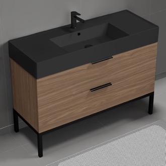 Bathroom Vanity Modern Bathroom Vanity, Walnut, 48
